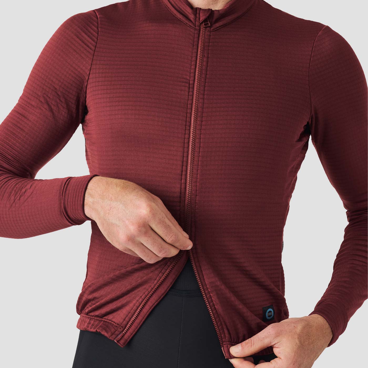 Men's Grid Thermal Jersey - Burgundy - Image 7
