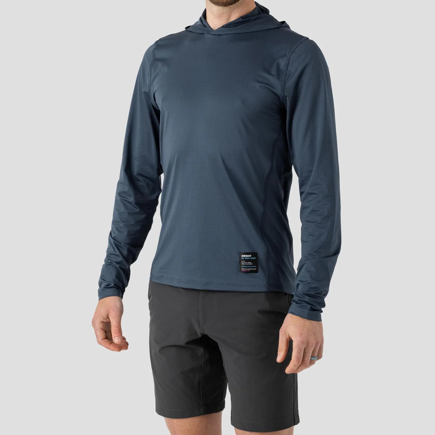 Men's UV Hooded Trail Shirt - Stone Blue - Image 4