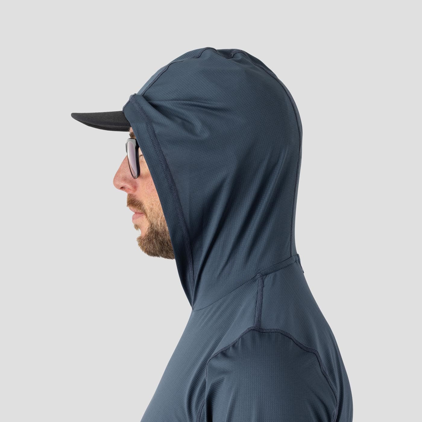 Men's UV Hooded Trail Shirt - Stone Blue - Image 5
