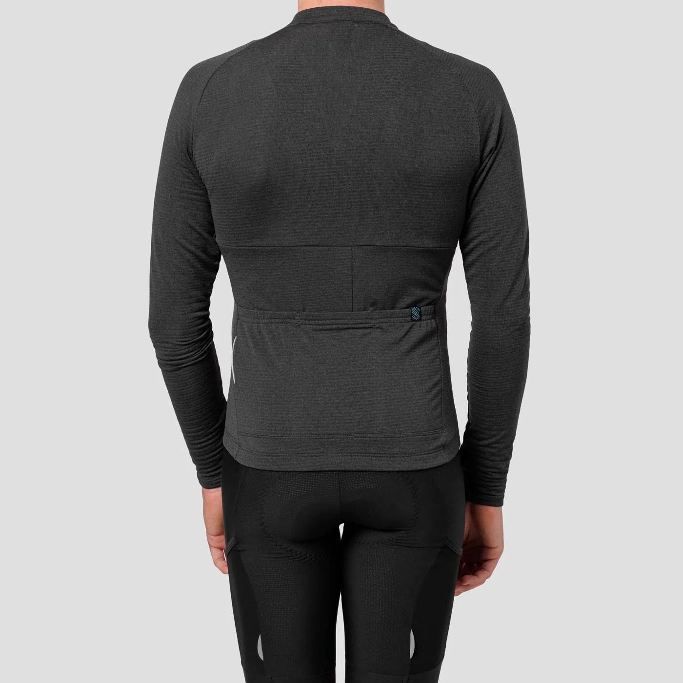 Men's Long Sleeve Micro Grid Jersey - Charcoal - Image 5