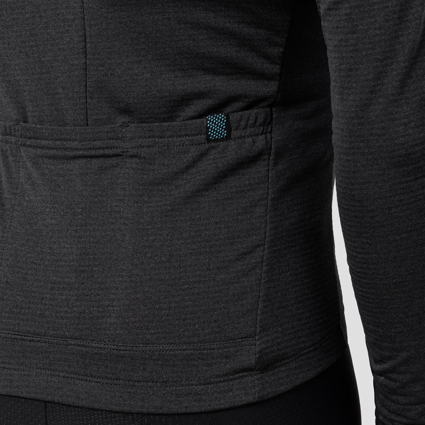 Men's Long Sleeve Micro Grid Jersey - Charcoal - Image 6