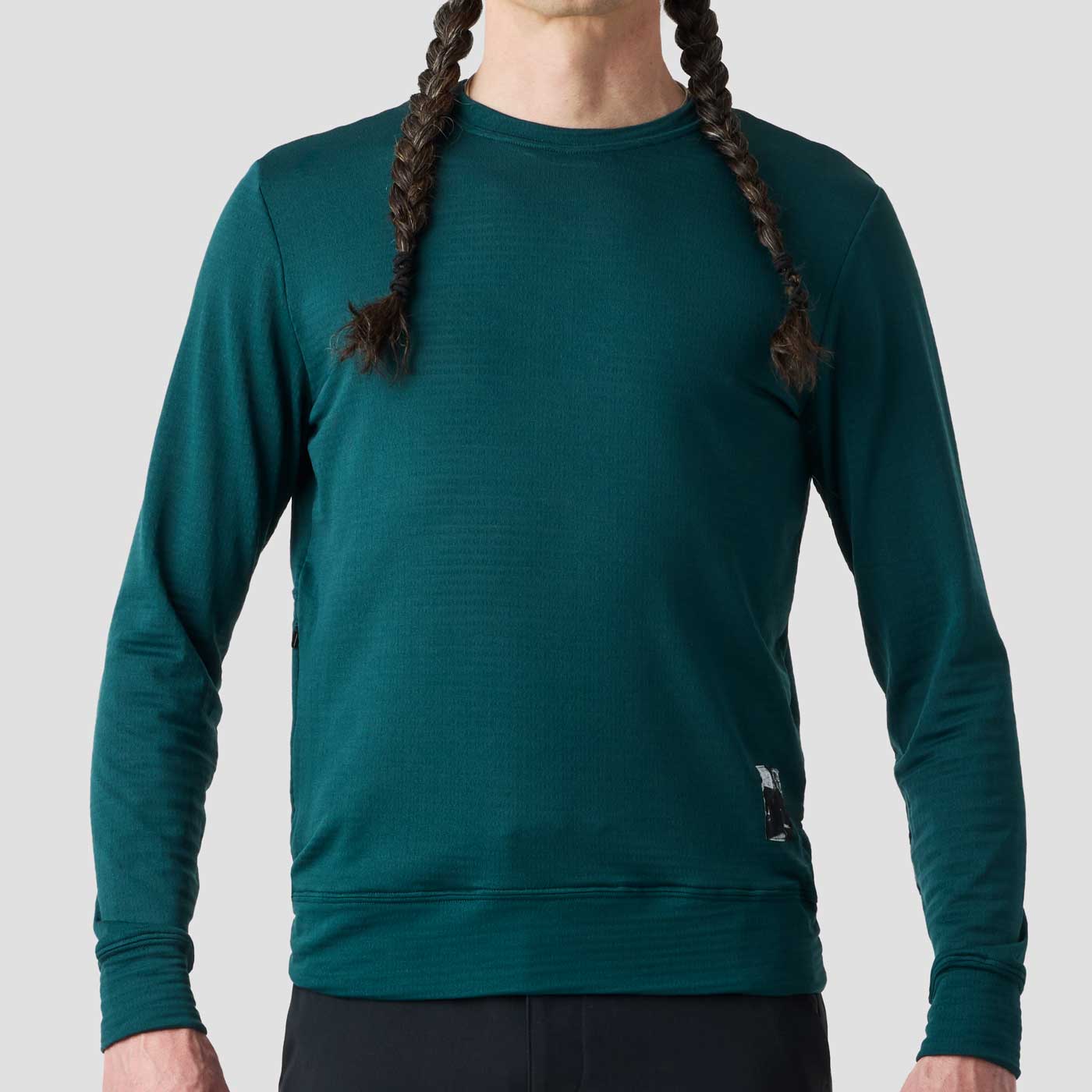 Men's Micro Grid Gravel Sweater - Dark Teal