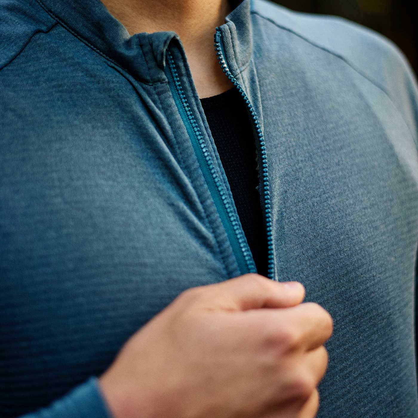 Men's Long Sleeve Micro Grid Jersey - Glacier Freeze - Image 10