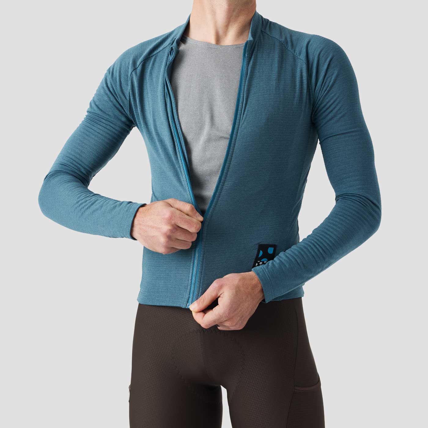 Men's Long Sleeve Micro Grid Jersey - Glacier Freeze - Image 4