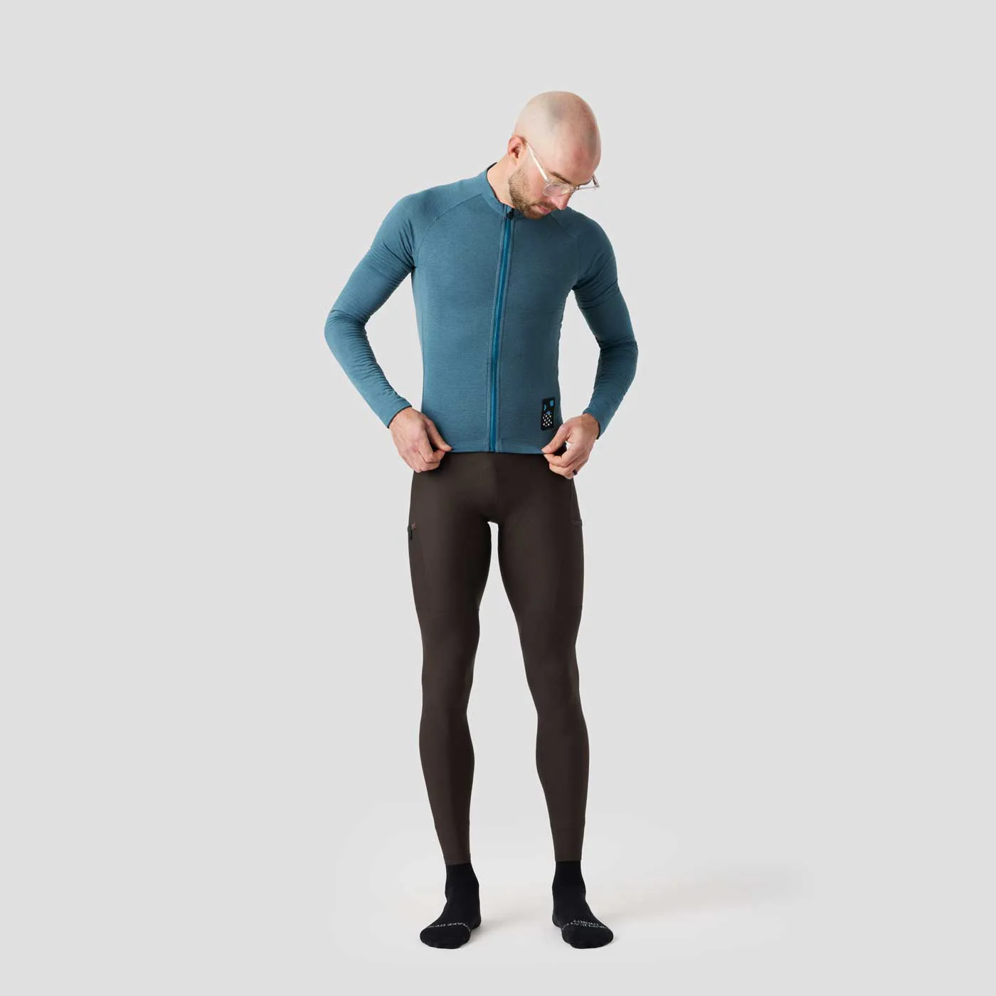 Men's Long Sleeve Micro Grid Jersey - Glacier Freeze - Image 8