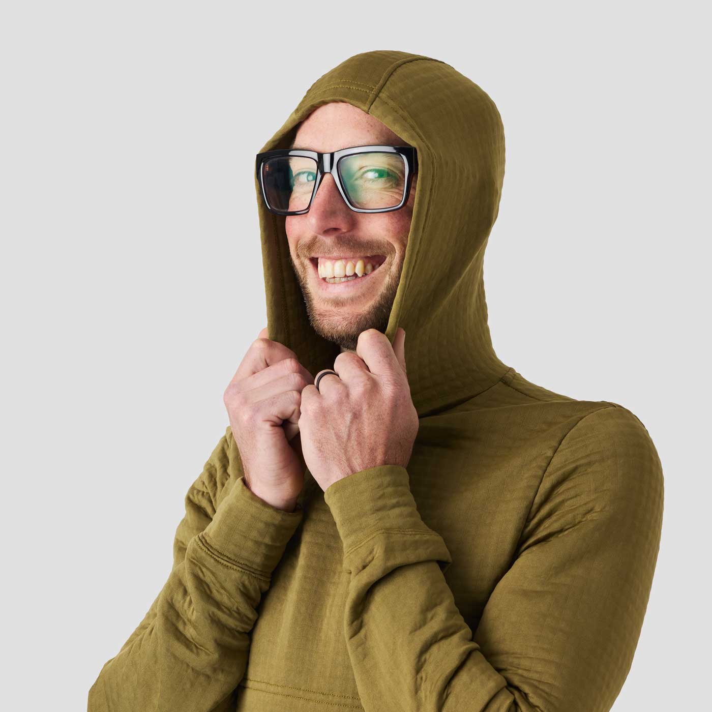 Men's Power Air Hooded Pullover - Mosswood (cosmetic blem) - Image 6