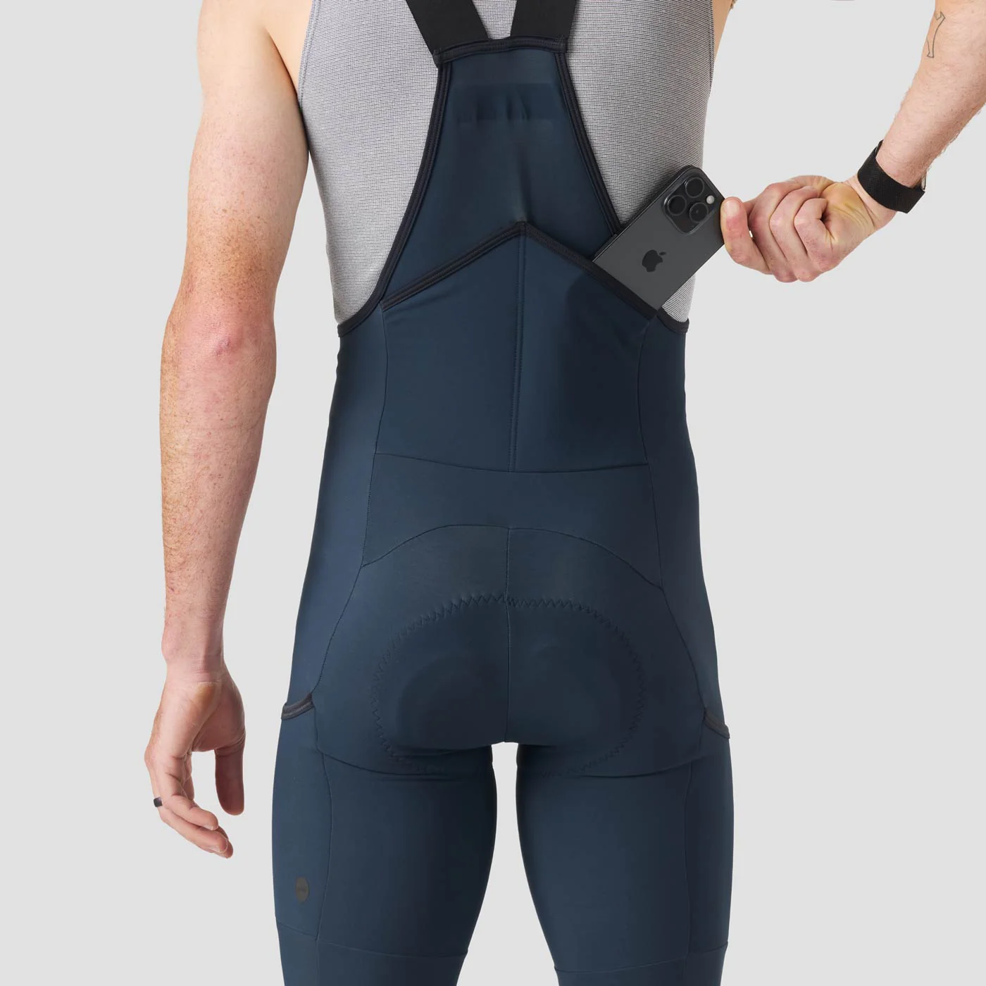 Men's Thermal Cargo Bib Tight - Midnight Blue - Image 4