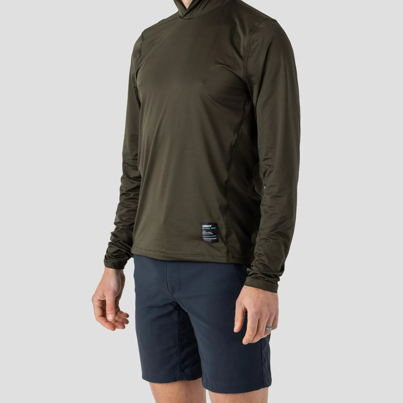 Men's UV Hooded Trail Shirt - Olive - Image 4