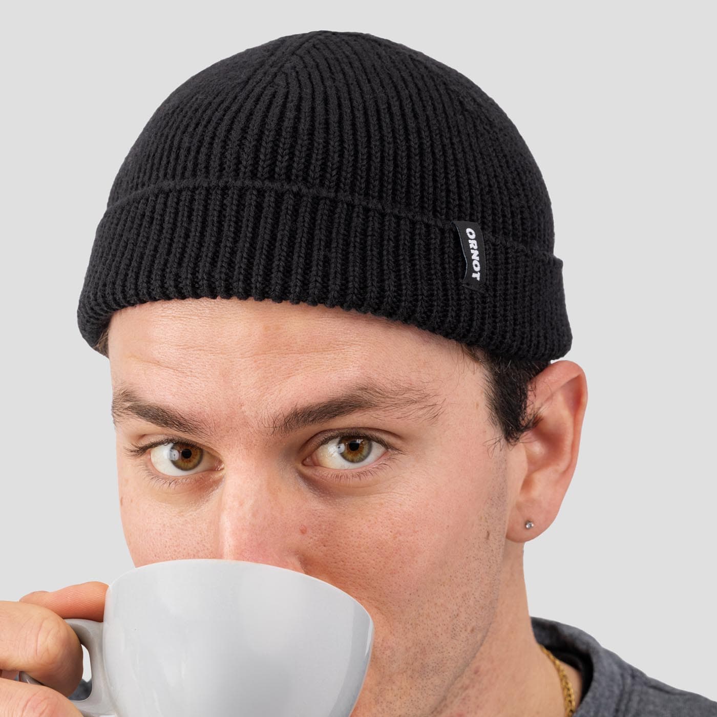 Merino Knit Beanie - Black - Image 3