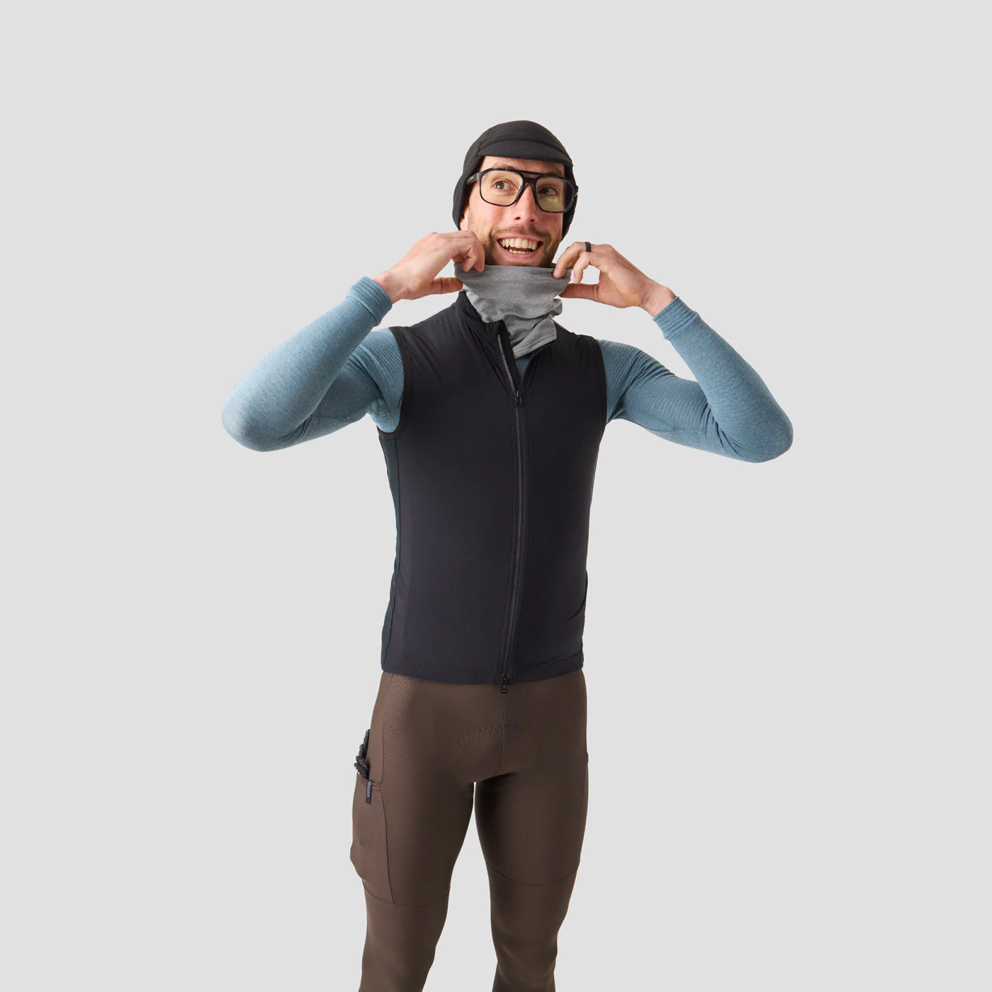 Merino Neck Warmer - Gravel - Image 4