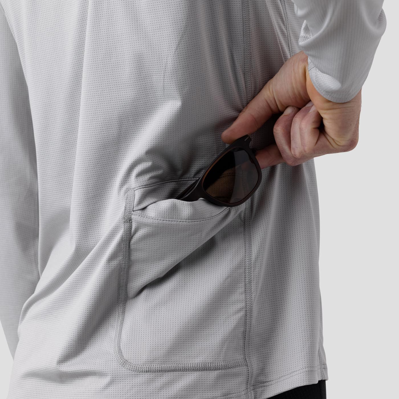 Men's UV Hooded Trail Shirt - Fog - Image 3