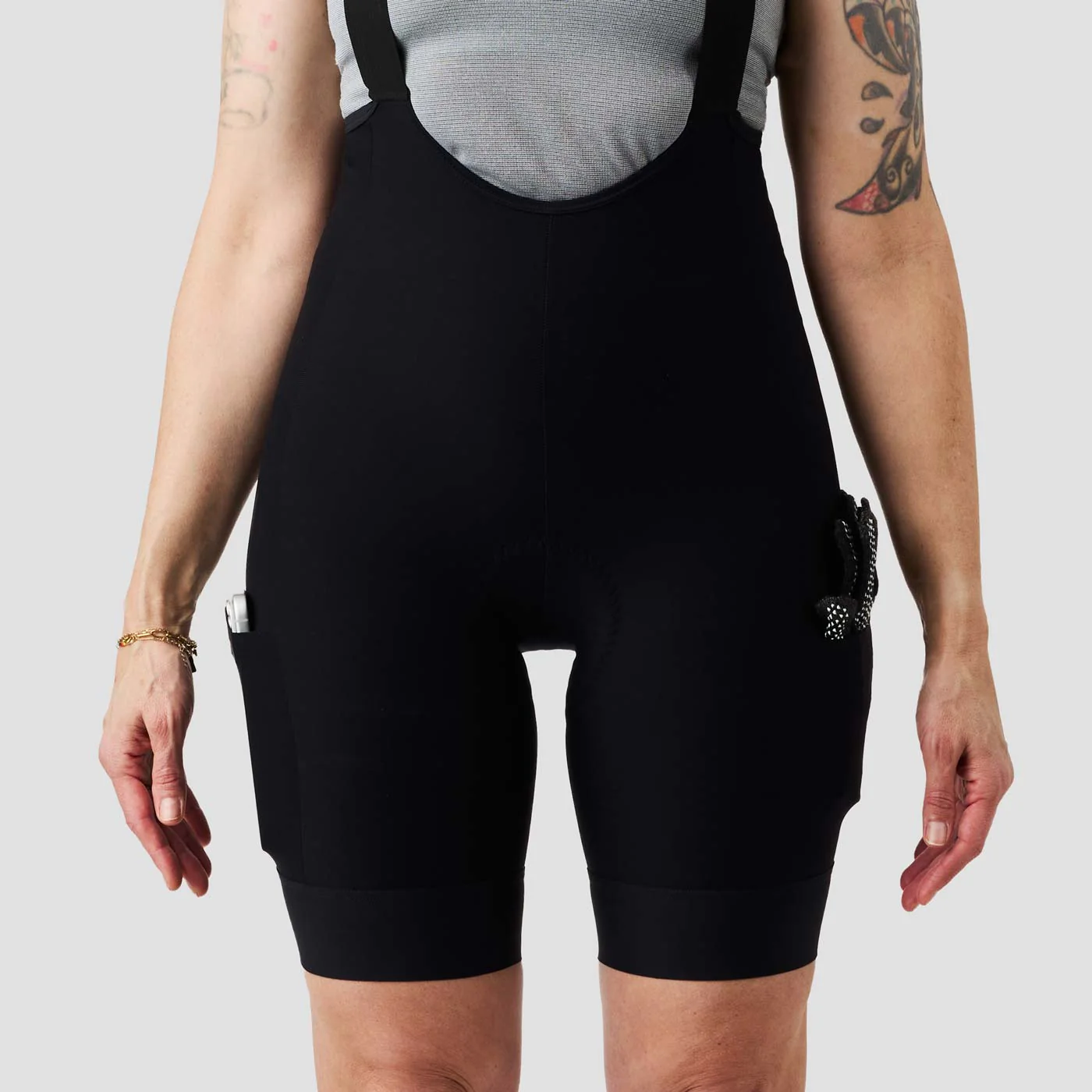 Women's Droptail Cargo Bib Short - Black - Image 6