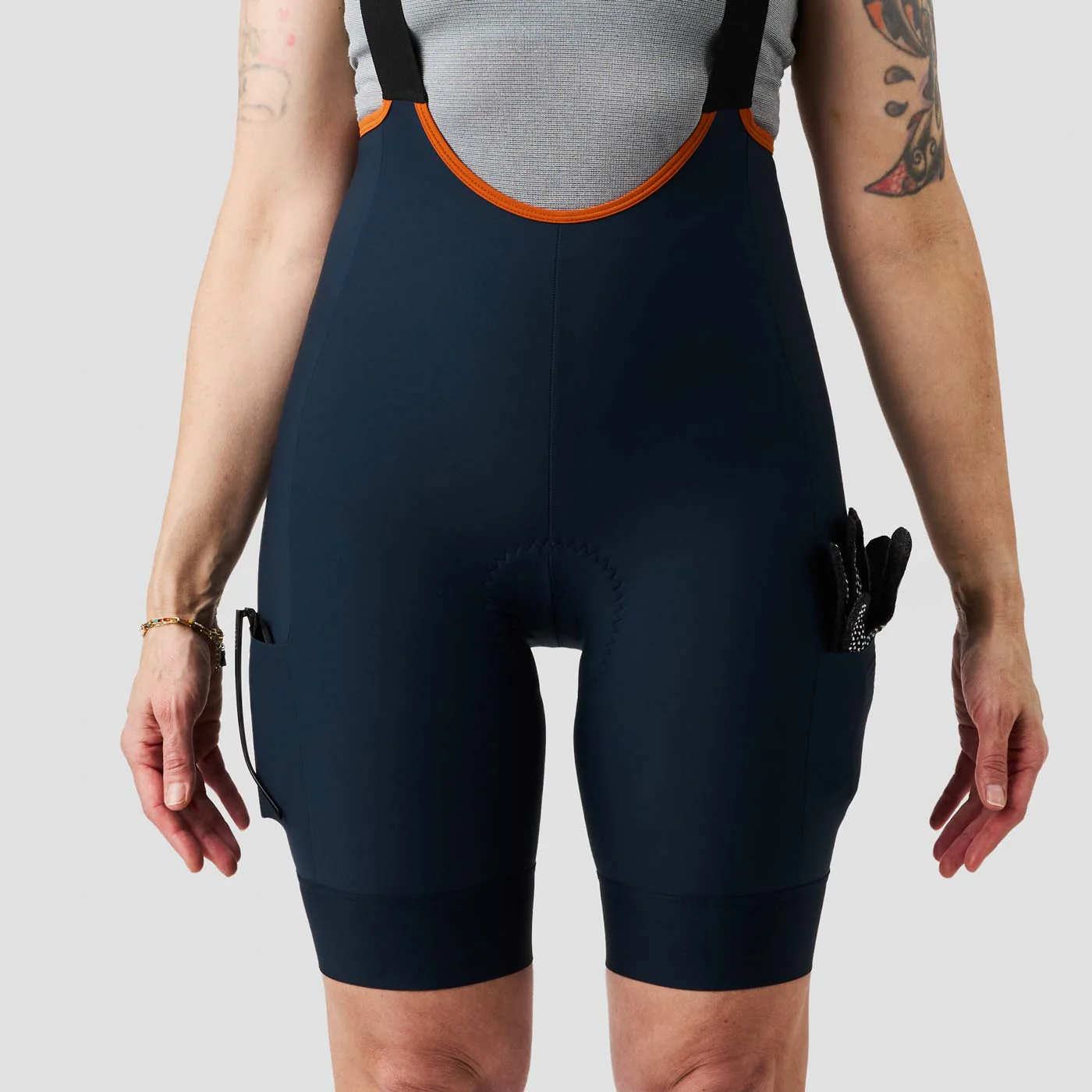 Women's Droptail Cargo Bib Short - Midnight Blue - Image 6