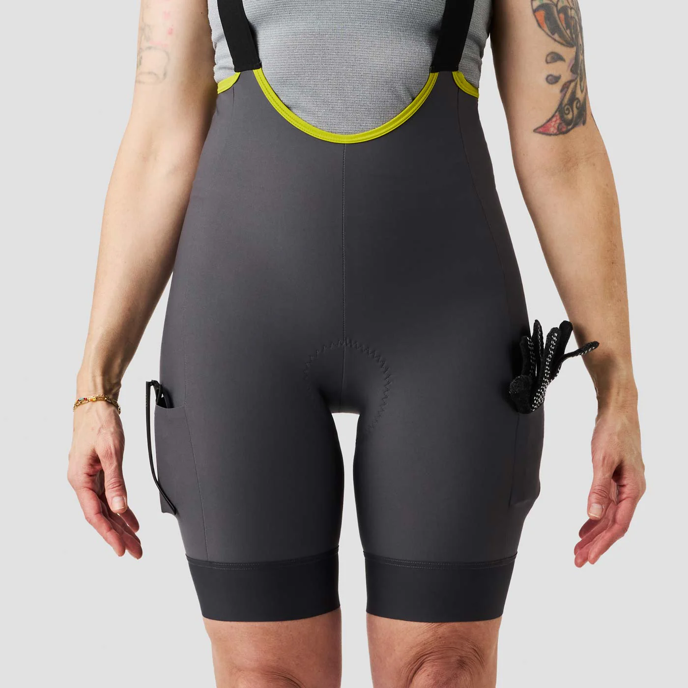 Women's Droptail Cargo Bib Short - Slate - Image 6