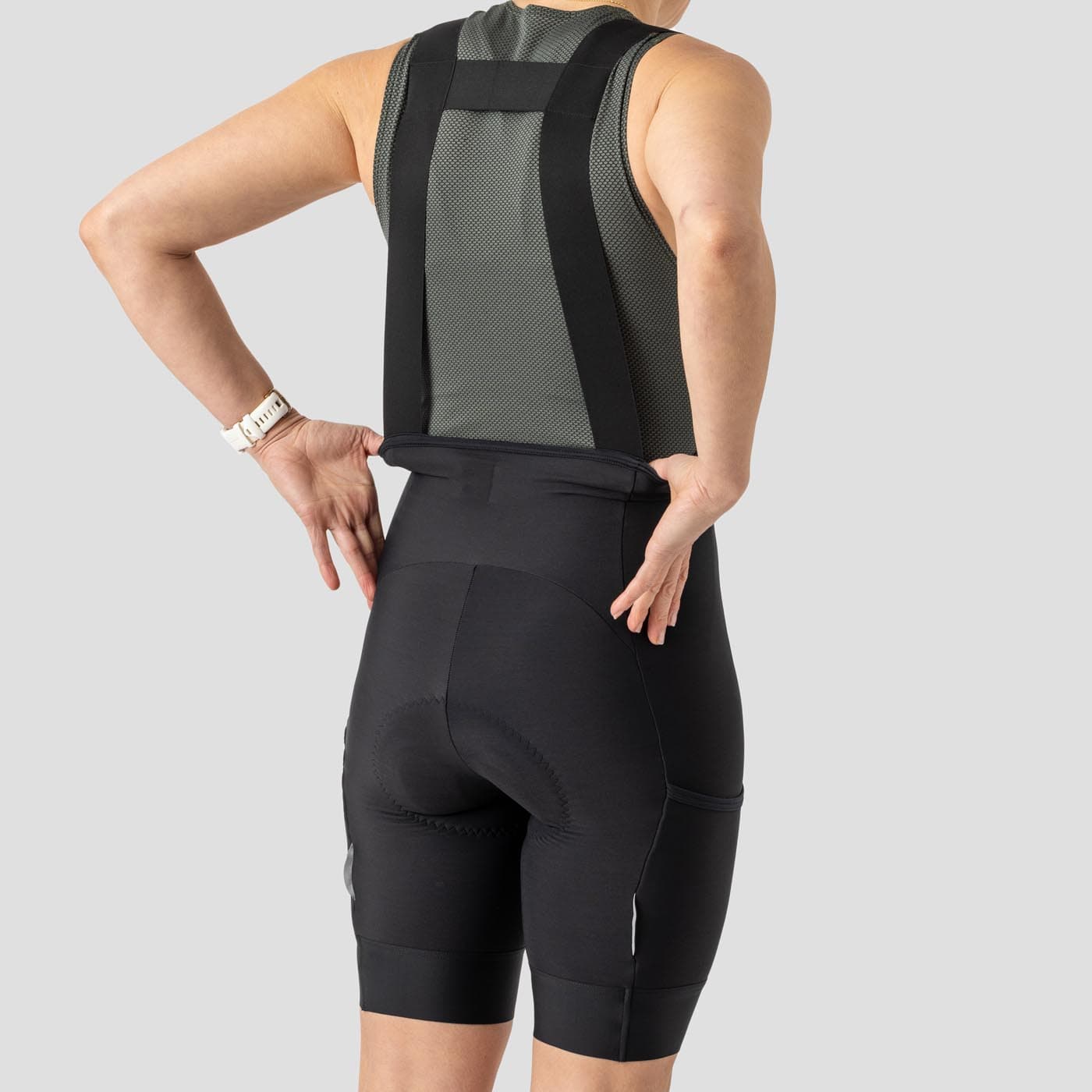 Women's  Droptail Thermal Cargo Bib Short - Black - Image 2