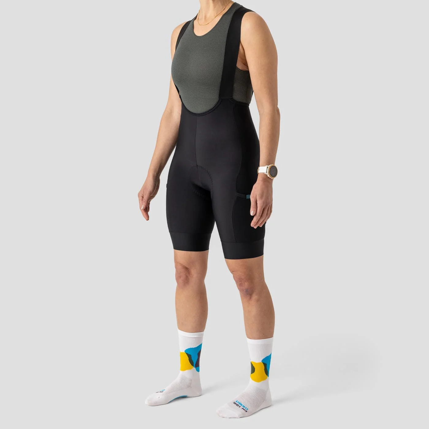 Women's  Droptail Thermal Cargo Bib Short - Black - Image 3