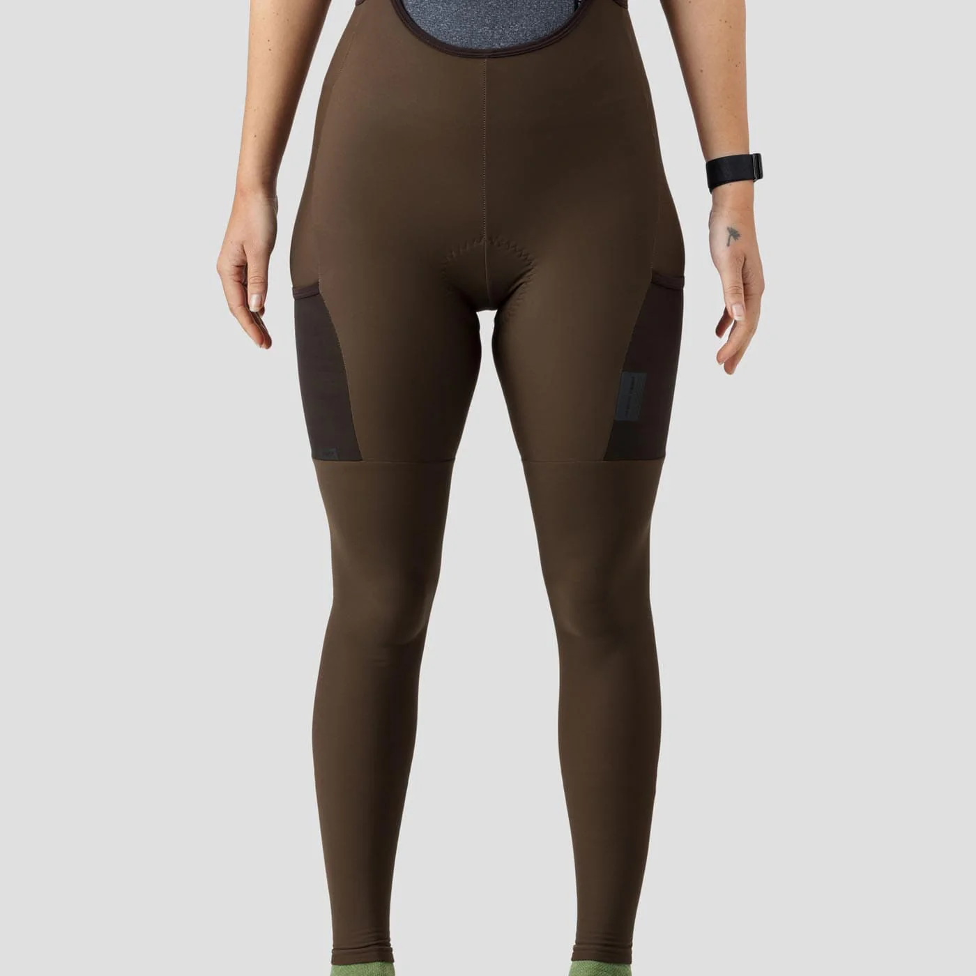 2024 Women's Thermal Droptail Cargo Bib Tight - Espresso - Image 5