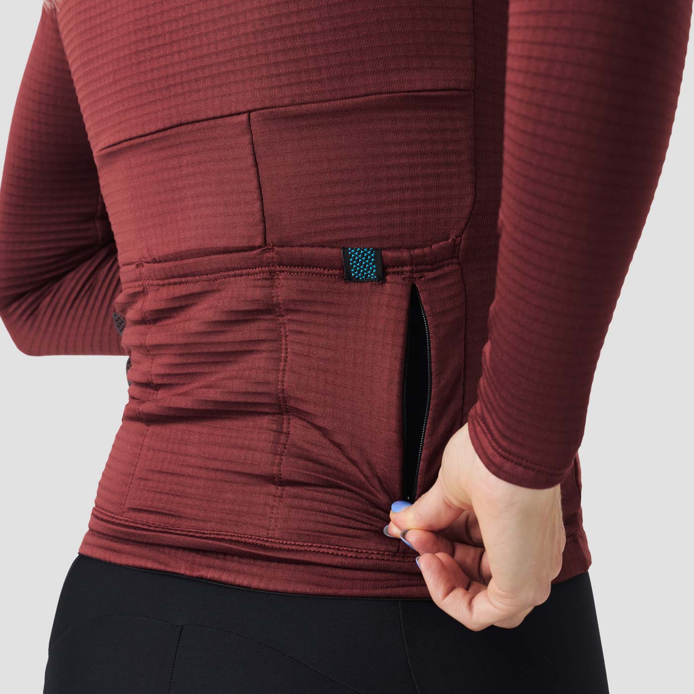 Women's Grid Thermal Jersey - Burgundy - Image 6