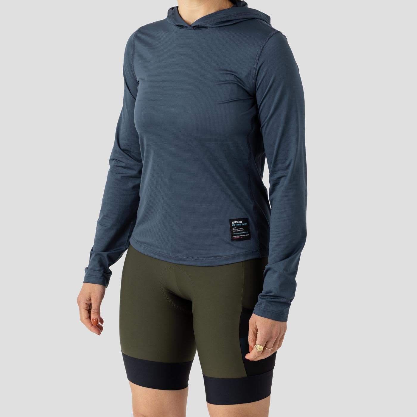 Women's UV Hooded Trail Shirt - Stone Blue - Image 4