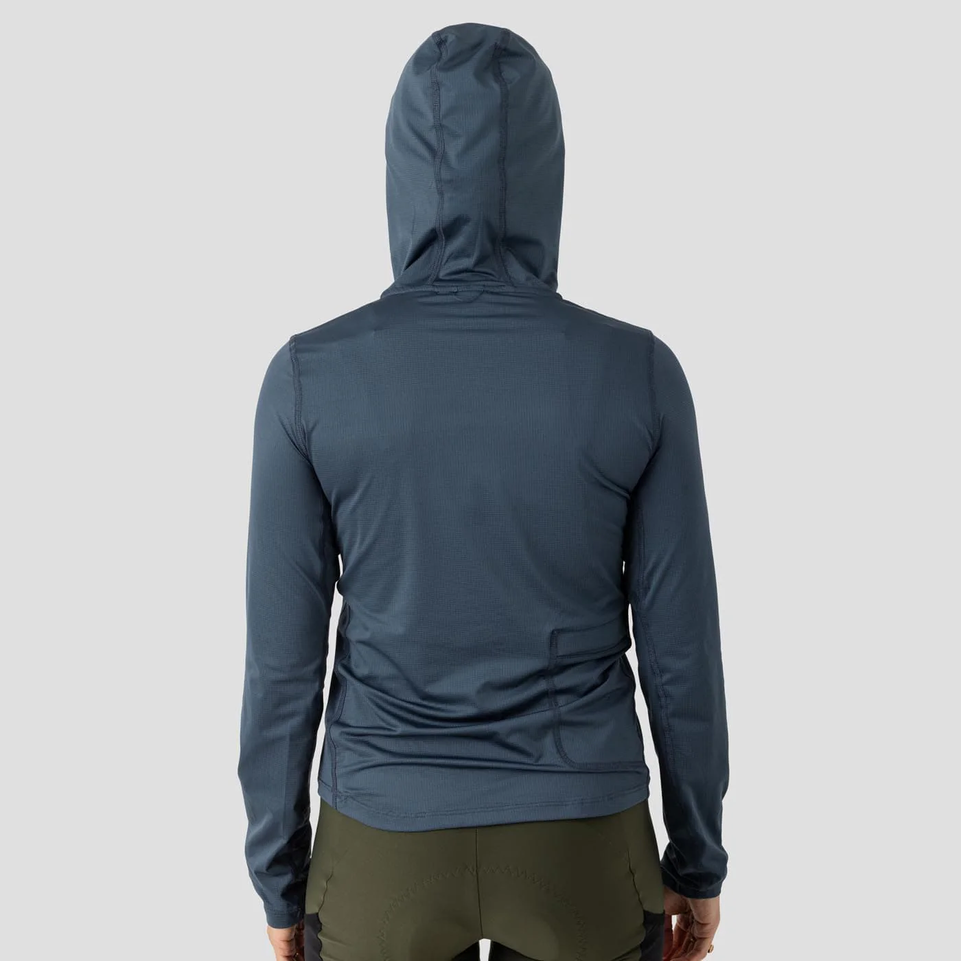 Women's UV Hooded Trail Shirt - Stone Blue - Image 6