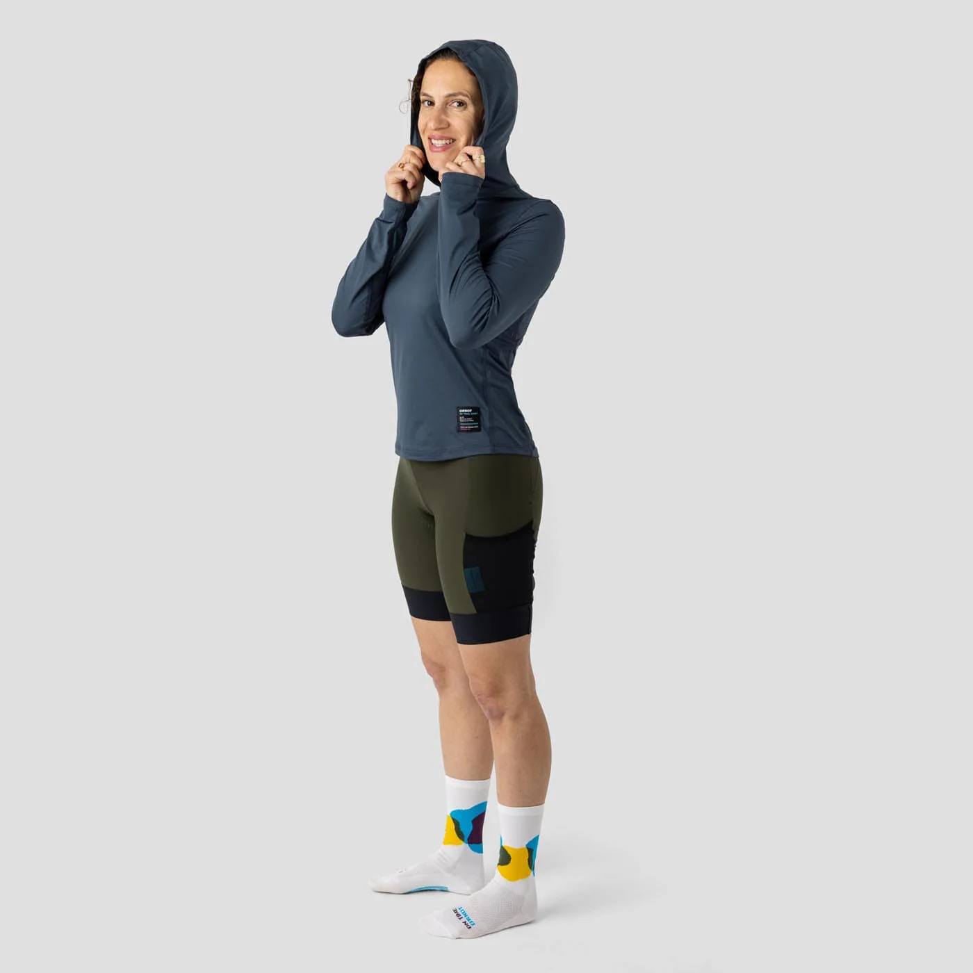 Women's UV Hooded Trail Shirt - Stone Blue - Image 9