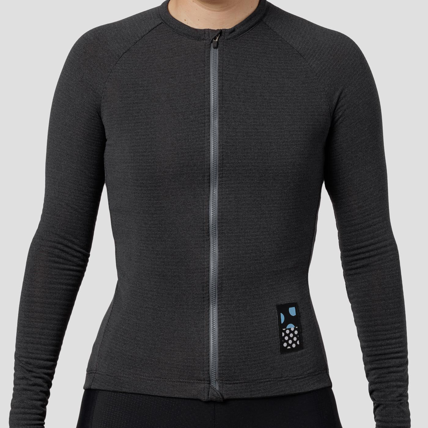 Women's Long Sleeve Micro Grid Jersey - Charcoal - Image 3