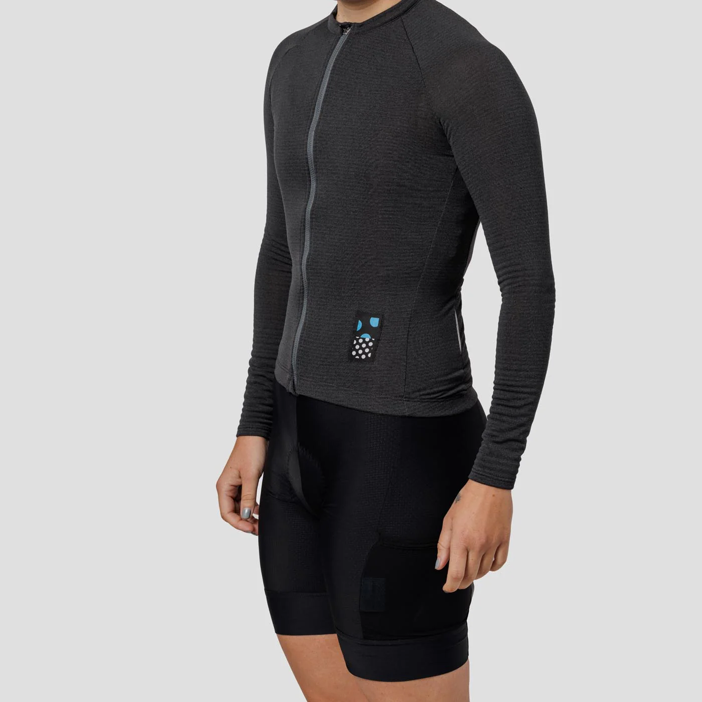 Women's Long Sleeve Micro Grid Jersey - Charcoal - Image 4