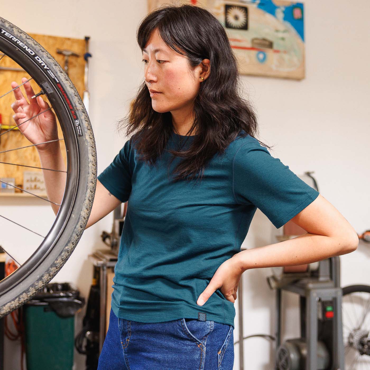Women's Merino Riding Shirt - Emerald - Image 9