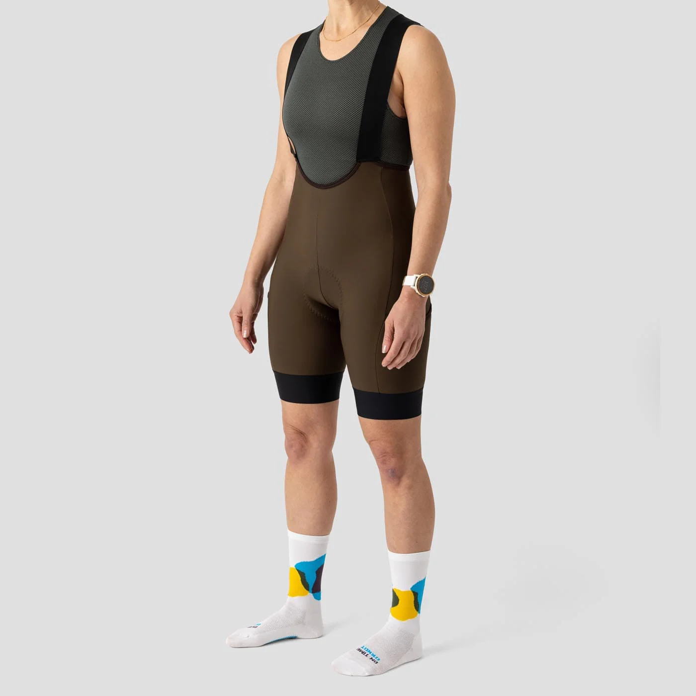 Women's  Droptail Thermal Cargo Bib Short - Espresso - Image 3