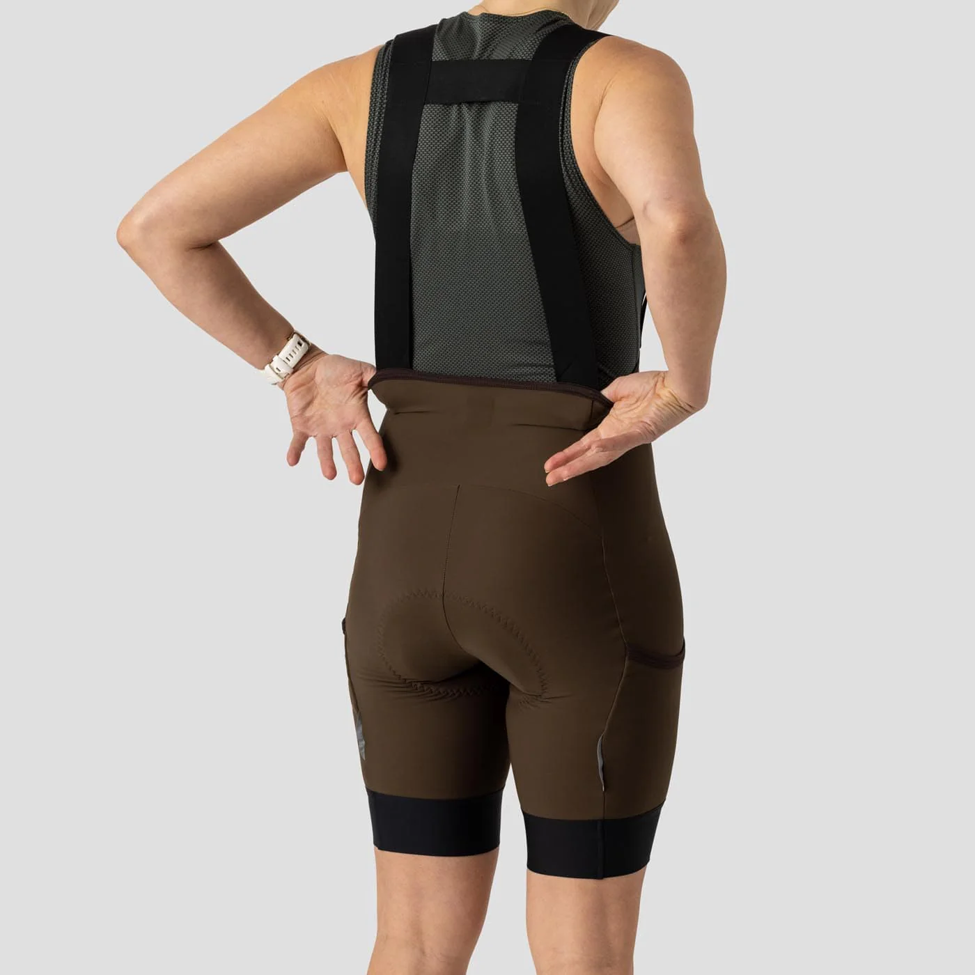 Women's  Droptail Thermal Cargo Bib Short - Espresso - Image 7