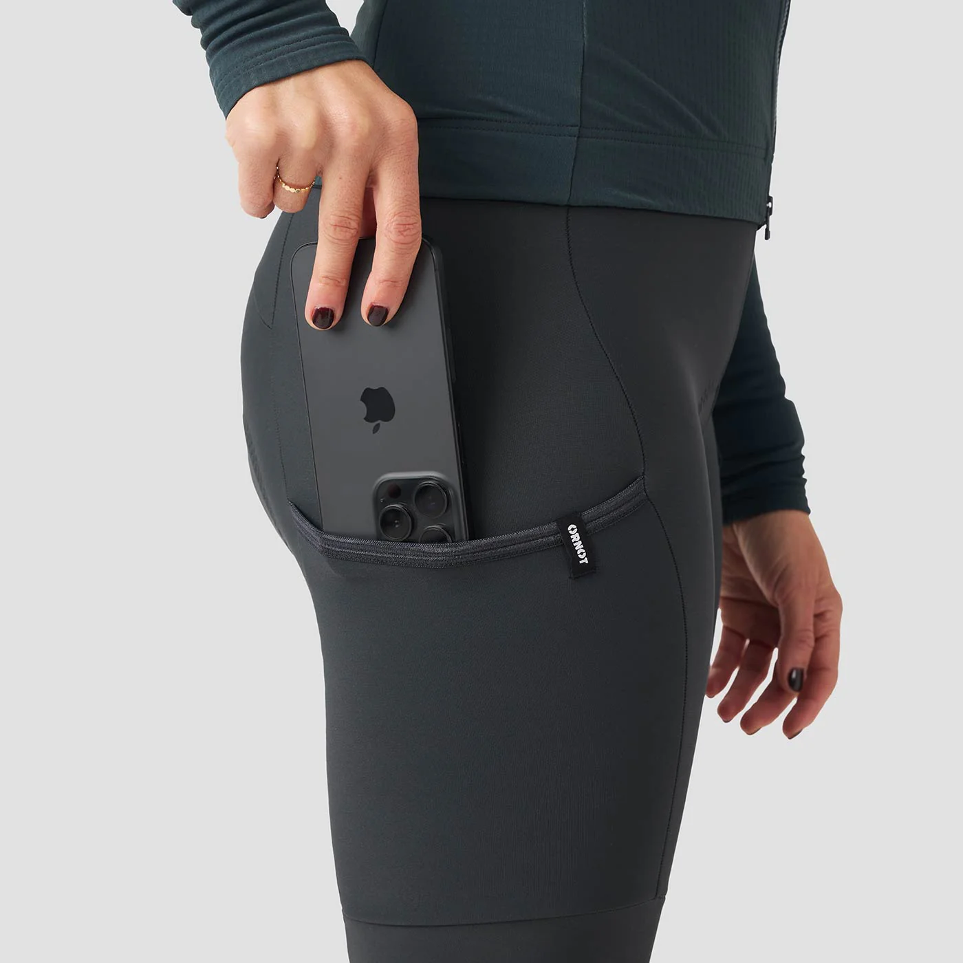 Women's Thermal Droptail Cargo Bib Tight - Slate - Image 6