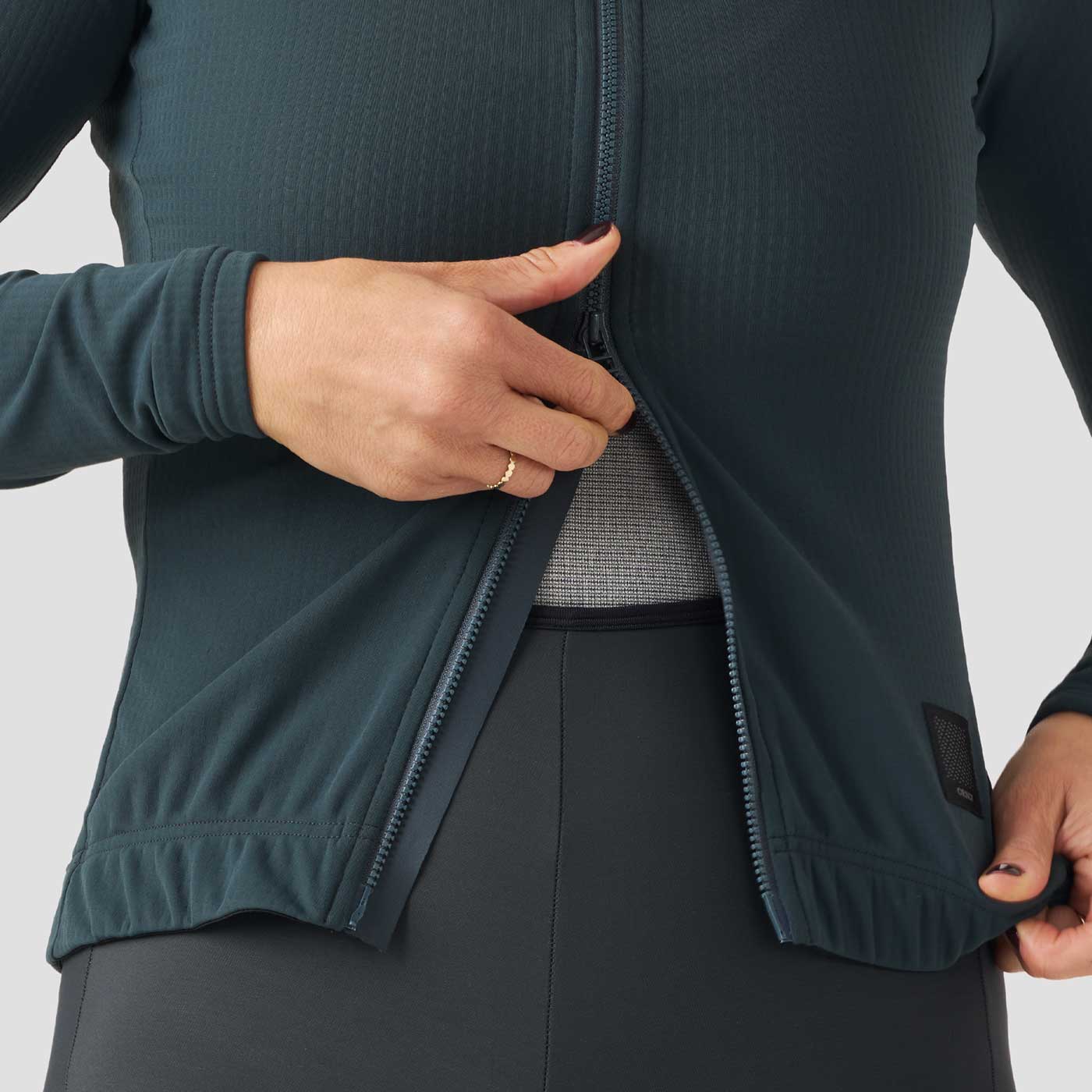 Women's Waffle Grid Thermal Jersey - Hella Blue - Image 3