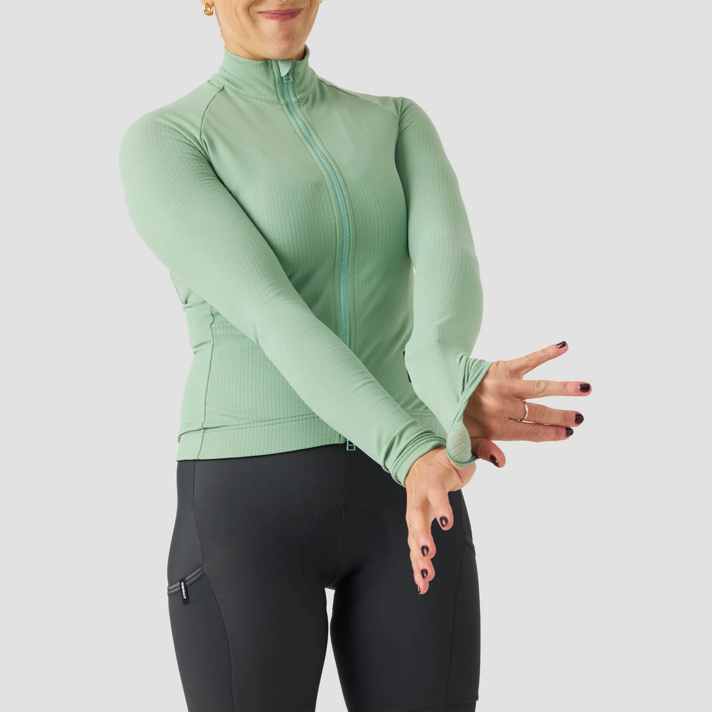 Women's Waffle Grid Thermal Jersey - Mint - Image 5